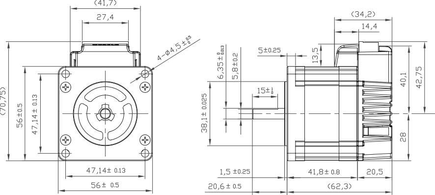 Dimensions drawing, 23S model