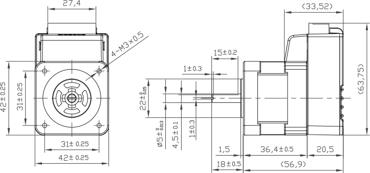 Dimensions drawing, 17S model